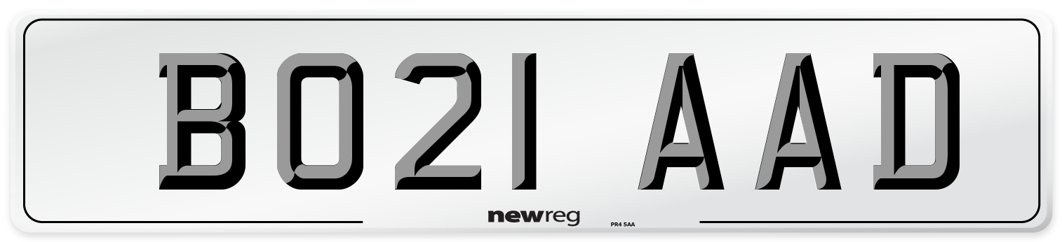 BO21 AAD Number Plate from New Reg
